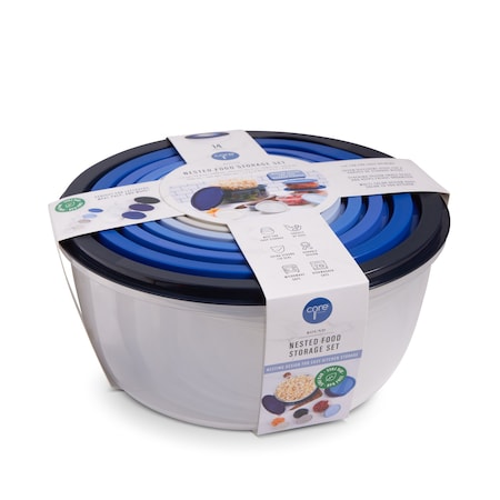 Core Kitchen 14pc Round Food Storage Bowl Set - Navy Ombre 48030